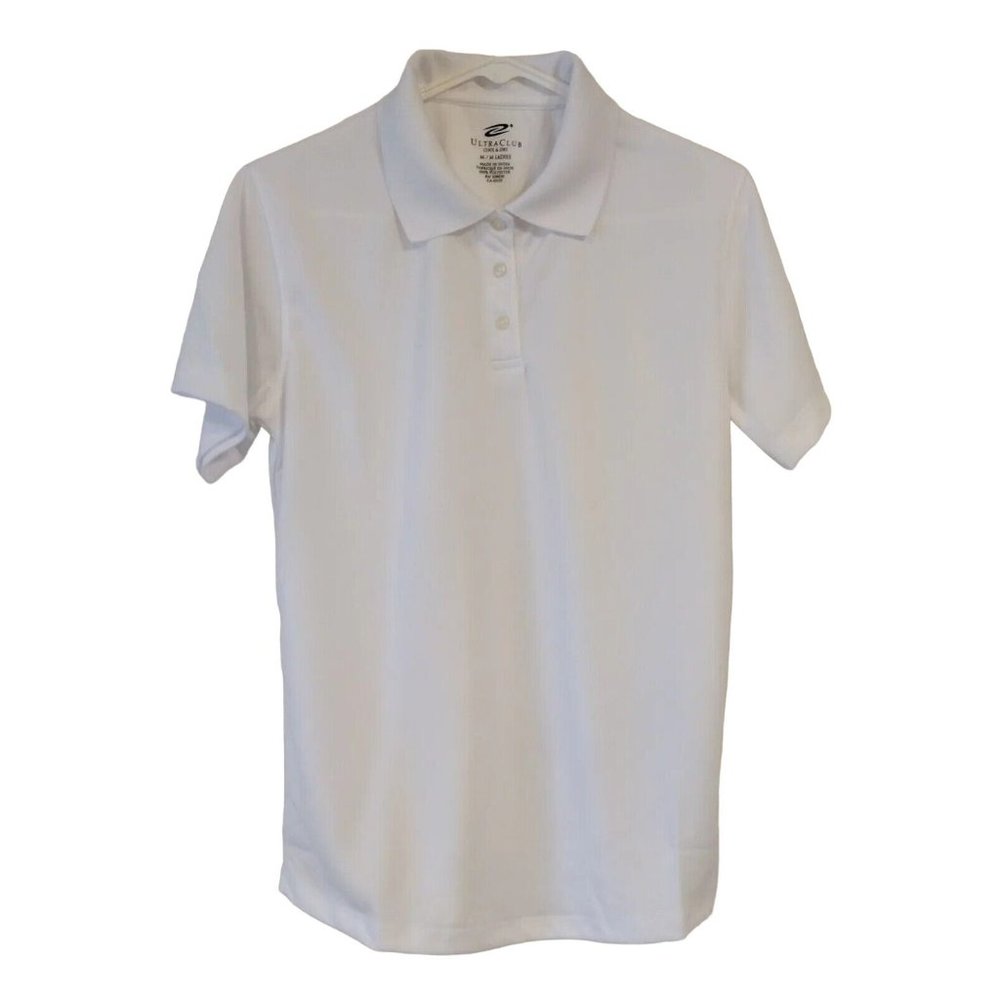 Ultra Club Cool And Dry Shirt White Short Sleeve Golf Medium New With...